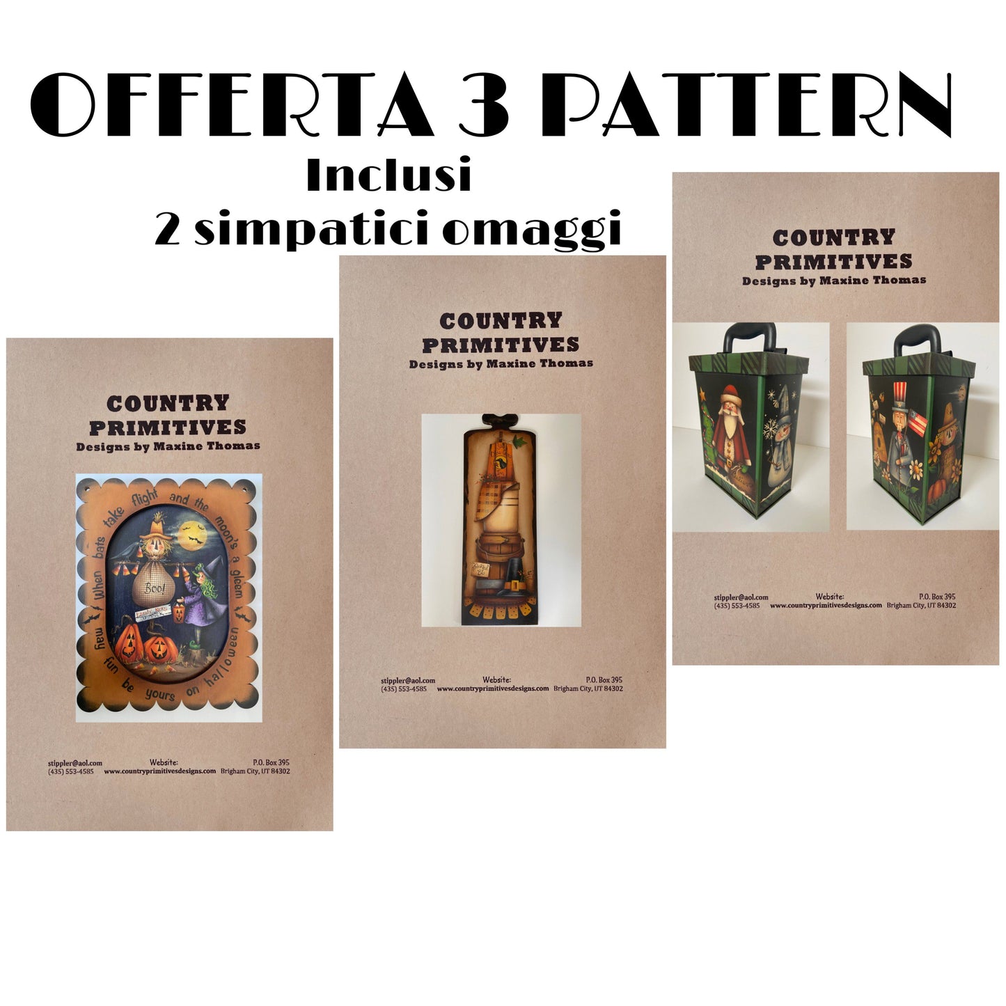 OFFERTA 3 NUOVI PATTERN -CARTAMODELLO -pattern -“Thankful be , garden folks, trick or treath ” CON TRADUZIONE IN ITALIANO) by Maxine Thomas - Out of the Wood