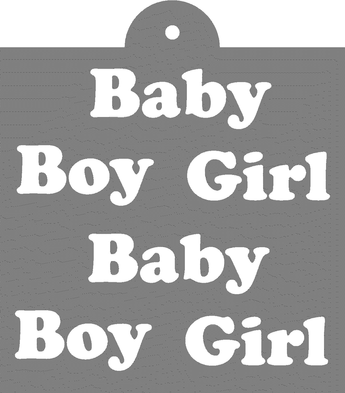Scritta Baby girl e boy Out of the Wood