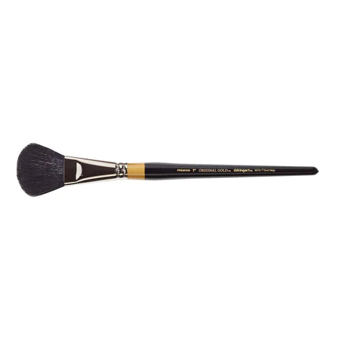 KINGART® Original Gold® 9275 Oval Mop Super Soft Dyed Black Natural Goat Hair Series Premium Multimedia Artist Brushes Out of the Wood