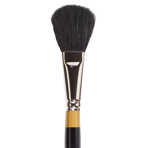 KINGART® Original Gold® 9275 Oval Mop Super Soft Dyed Black Natural Goat Hair Series Premium Multimedia Artist Brushes Out of the Wood