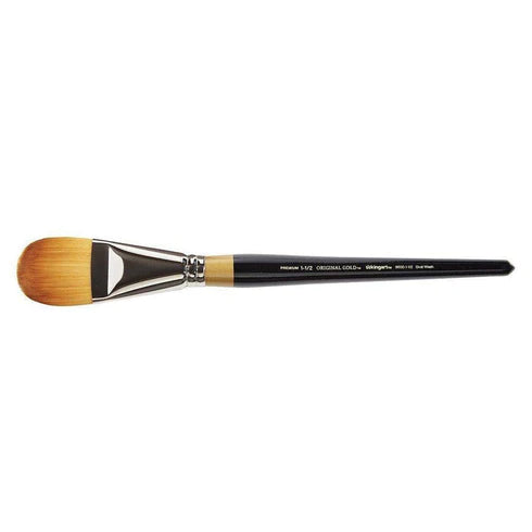 KINGART® Original Gold® 9600 Oval Wash Series, Premium Golden Taklon Multimedia Artist Brushes Out of the Wood