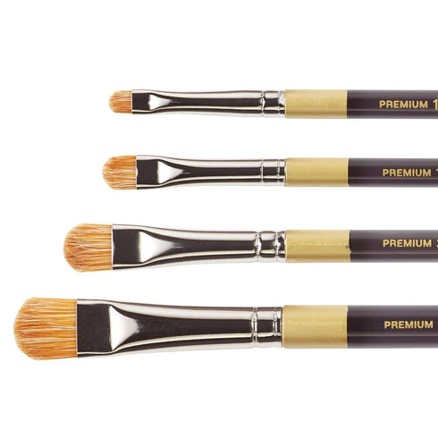 KINGART® Original Gold® 9247 Crescent Filbert Synthetic Blend Series Premium Multimedia Artist Brushes Out of the Wood