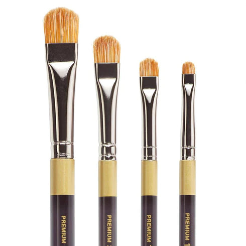 KINGART® Original Gold® 9247 Crescent Filbert Synthetic Blend Series Premium Multimedia Artist Brushes Out of the Wood