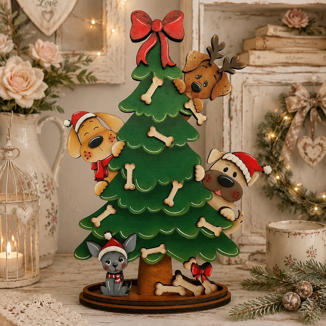 Cani con albero di Natale Out of the Wood