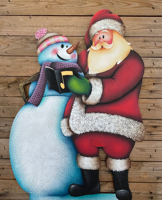 Santa & Snowman Out of the Wood