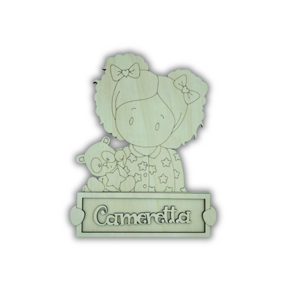 Bambina con scritta CAMERETTA (personalizzabile) Out of the Wood