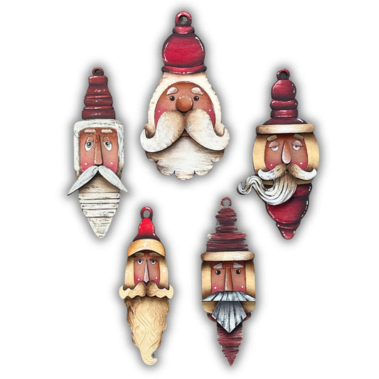Santa face ornament primitive Out of the Wood