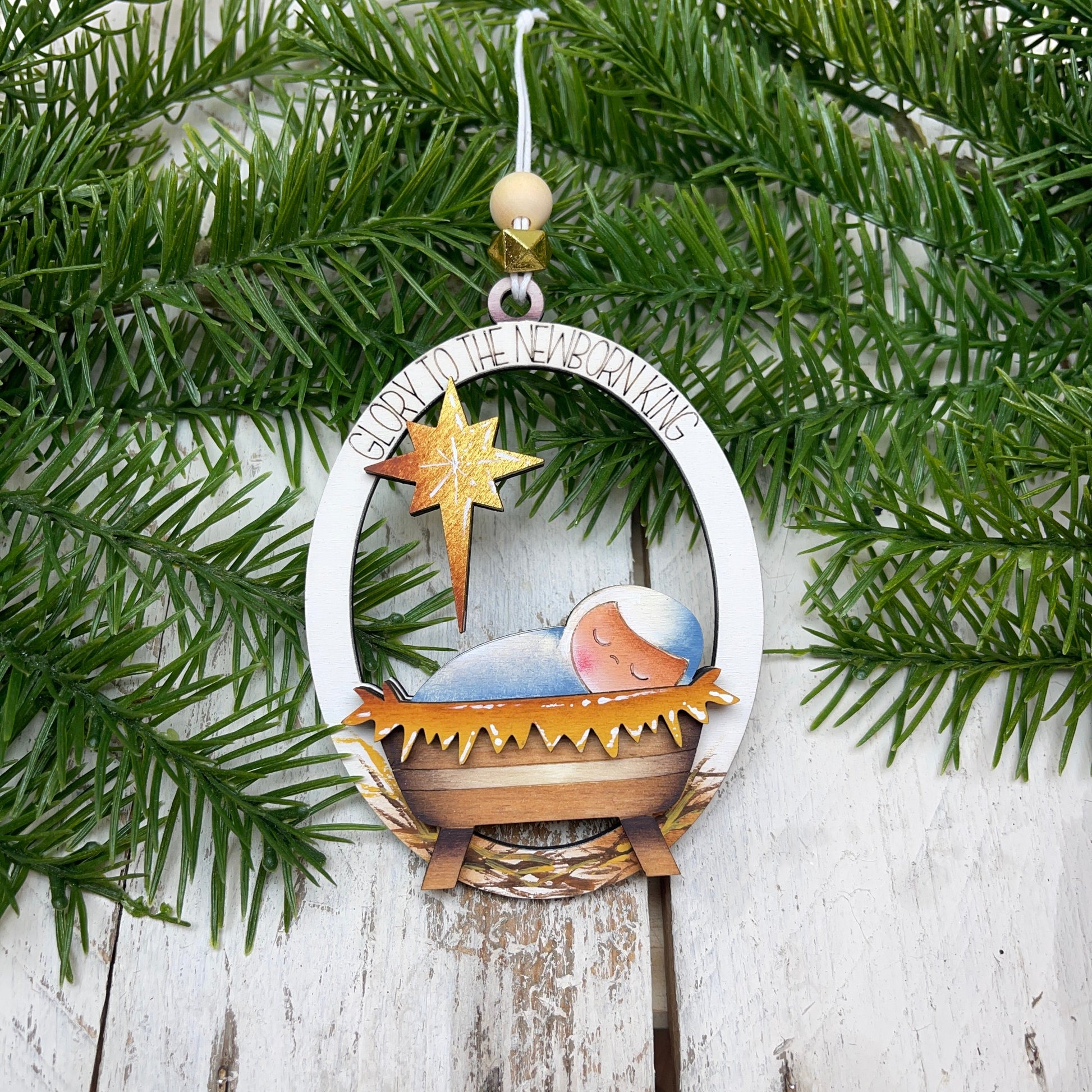 Ornament Nativity Out of the Wood