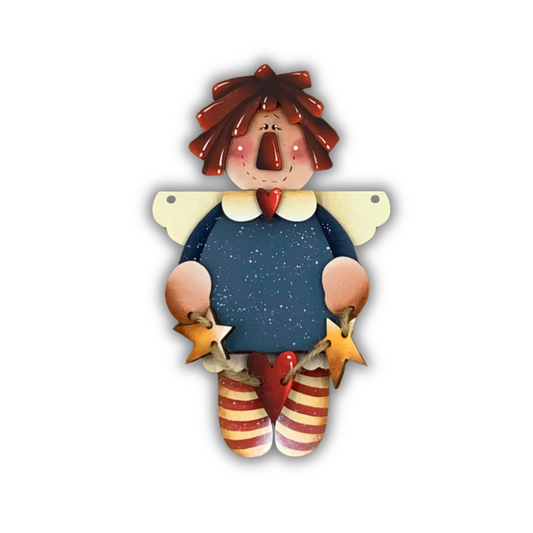 Angel Raggedy  ann star & Heart Out of the Wood