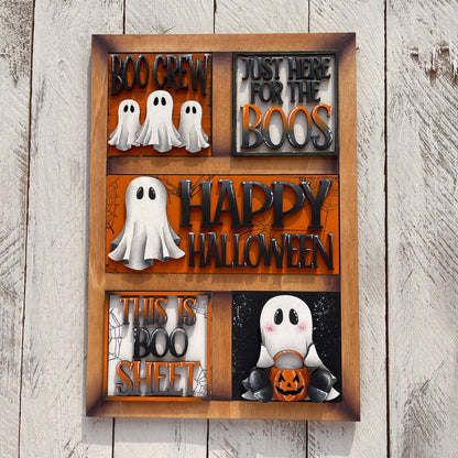 Set fantasmi Halloween inserti quadrati grandi 10x10 Out of the Wood