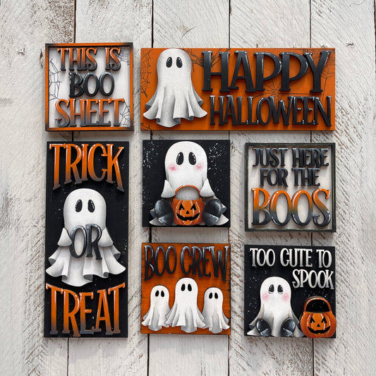 Set fantasmi Halloween inserti quadrati grandi 10x10 Out of the Wood