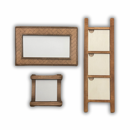 Set portaquadretti scaletta per inserti 6x6 cm