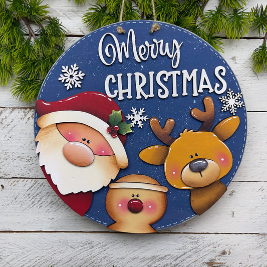 Fuoriporta tondo Christmas friends Out of the Wood