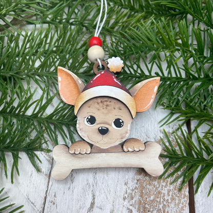 Dog Christmas Ornament Out of the Wood