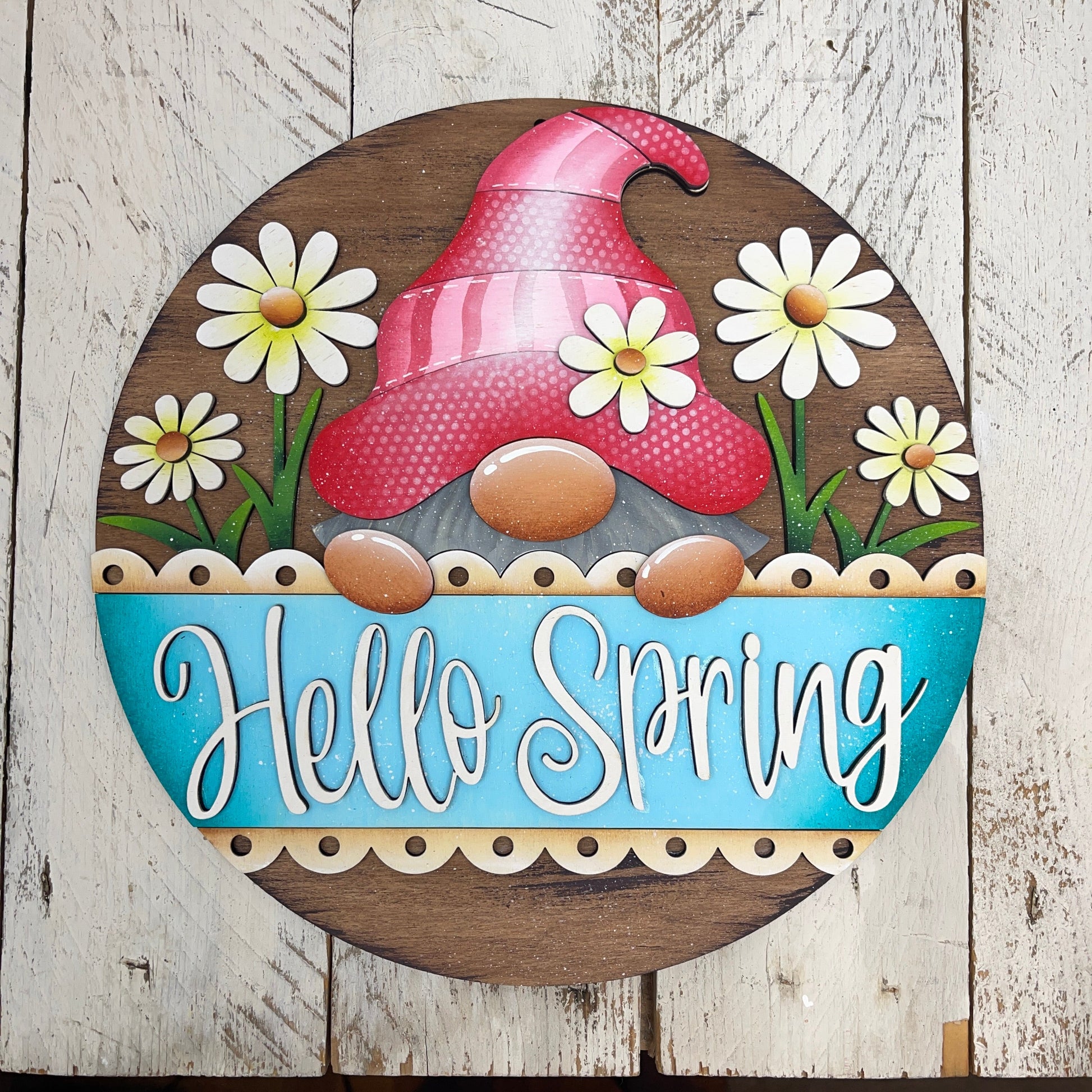 Fuoriporta gnomo Hello Spring Out of the Wood