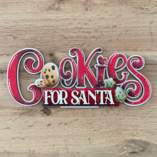 Scritta Cookies for santa Out of the Wood