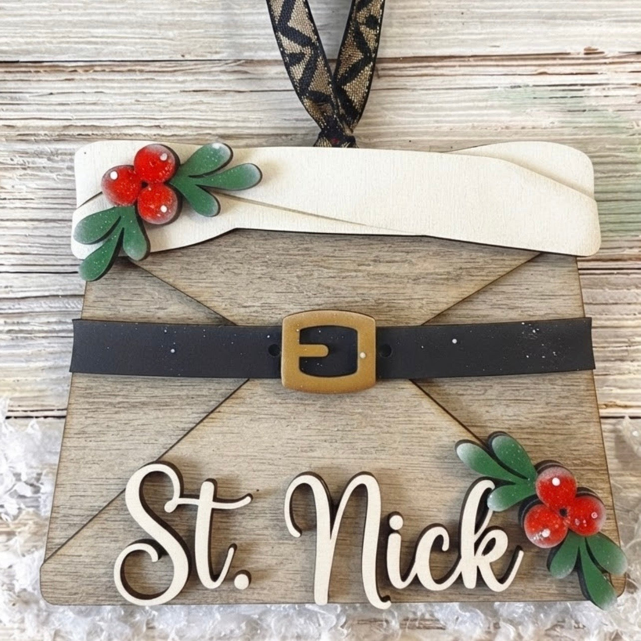Ornament santa claus Out of the Wood