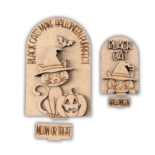 Pannello gatto Halloween  per cornice intercambiabile Out of the Wood