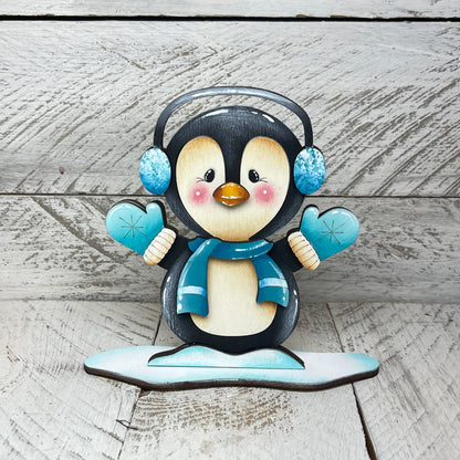 Pinguini natalizzi con piedistallo Out of the Wood