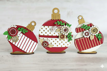 (Copia) Kit Christmas ball flower ornament Out of the Wood