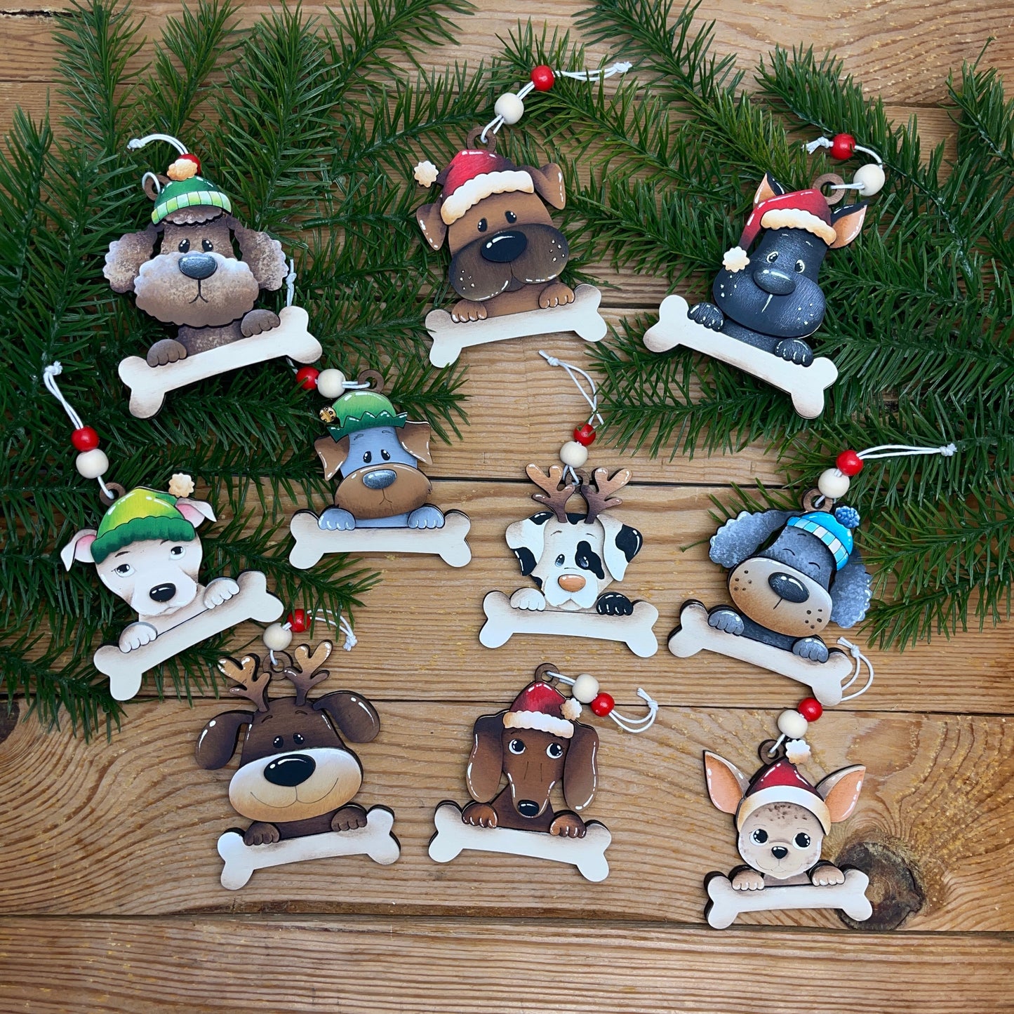 Dog Christmas Ornament Out of the Wood