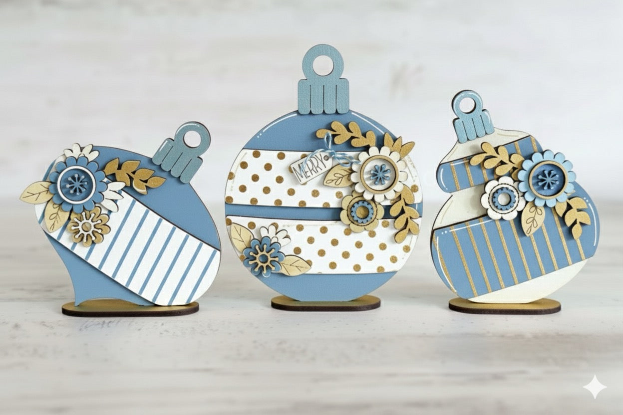 (Copia) Kit Christmas ball flower ornament Out of the Wood