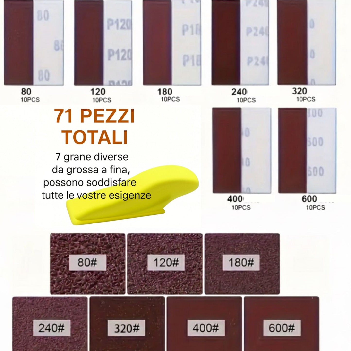 Spatola  in gomma per carteggiare con strisce abrasive a velcro Out of the Wood