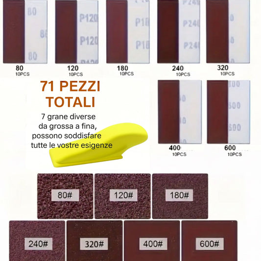 Spatola  in gomma per carteggiare con strisce abrasive a velcro Out of the Wood