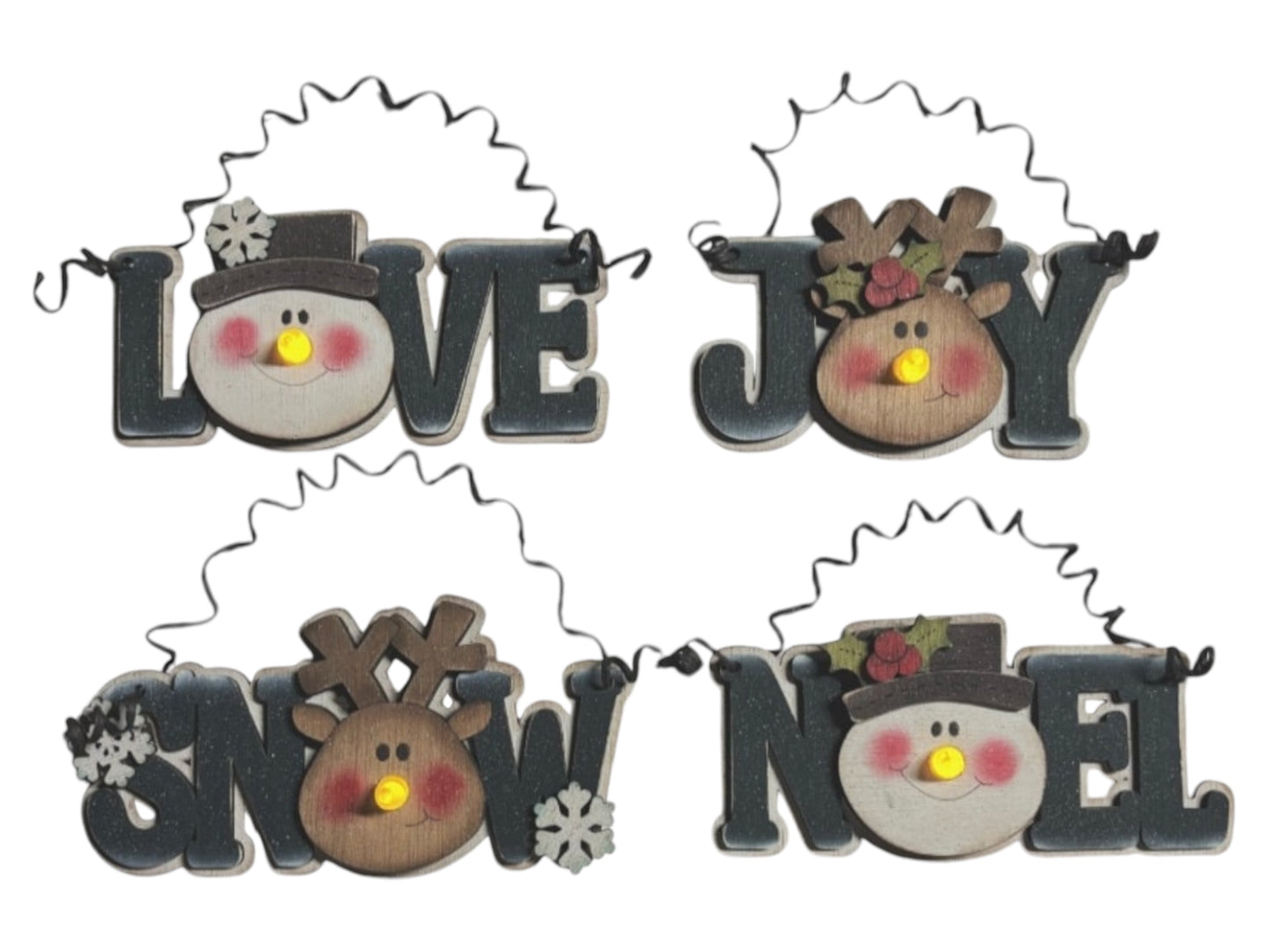 Christmas words light nose ornament Out of the Wood