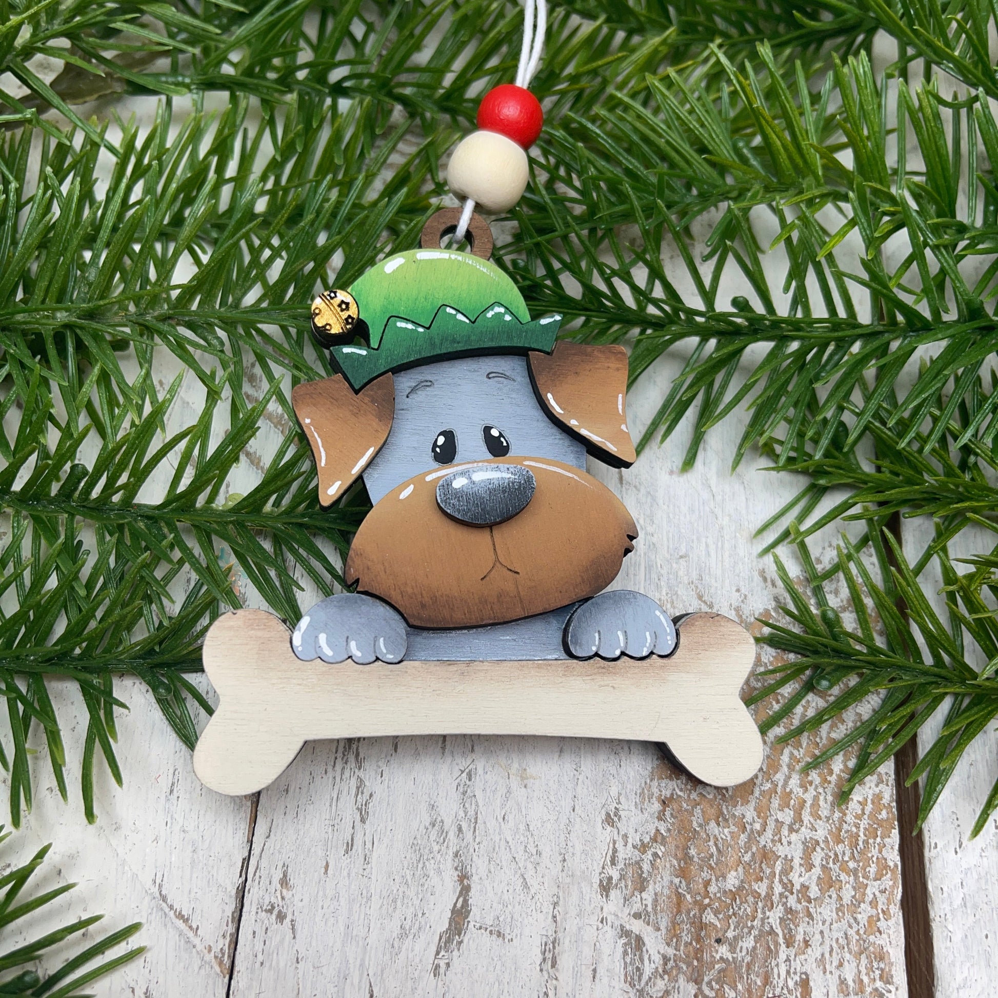 Dog Christmas Ornament Out of the Wood