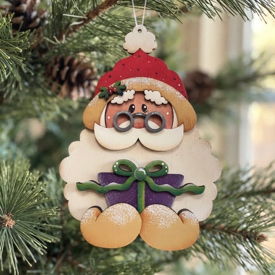 Ornament Santa delivers Out of the Wood