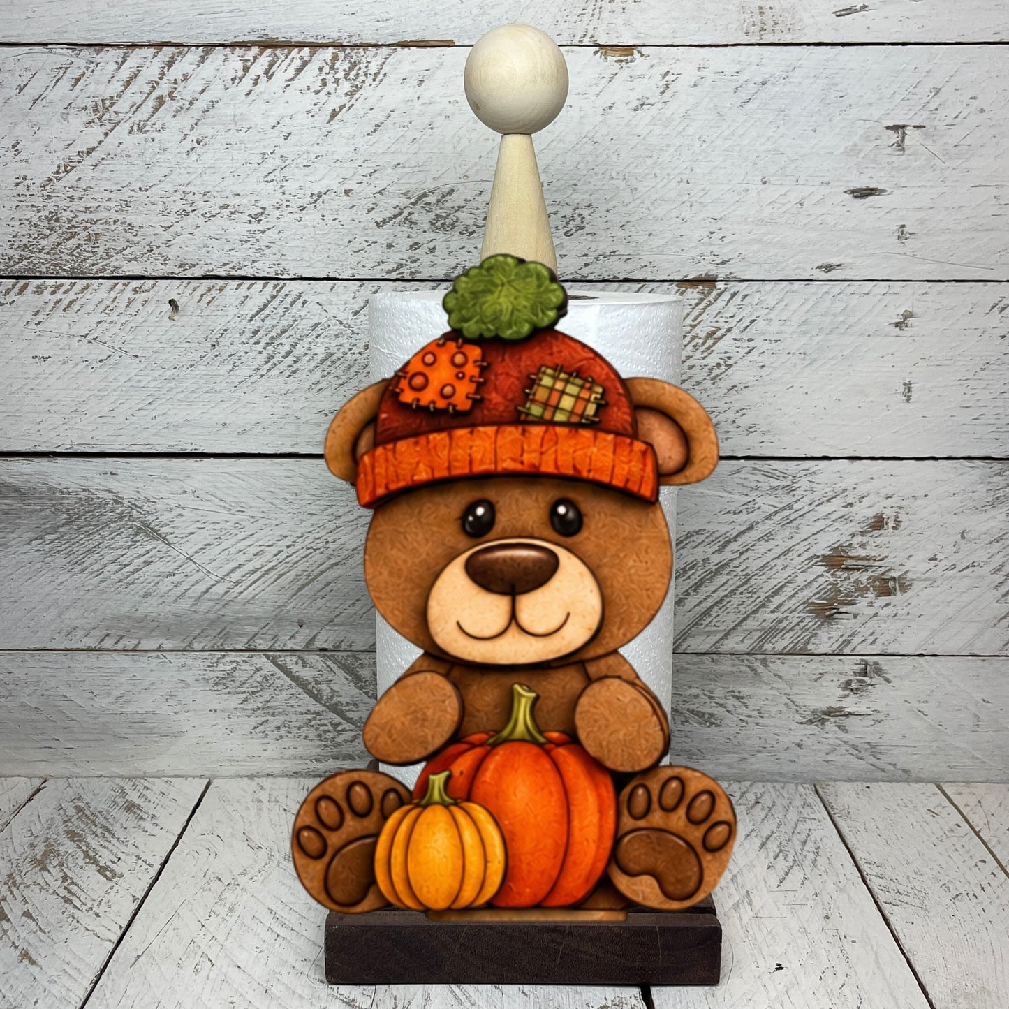 Sagoma orso  seduto autunnale per portascottex Out of the Wood