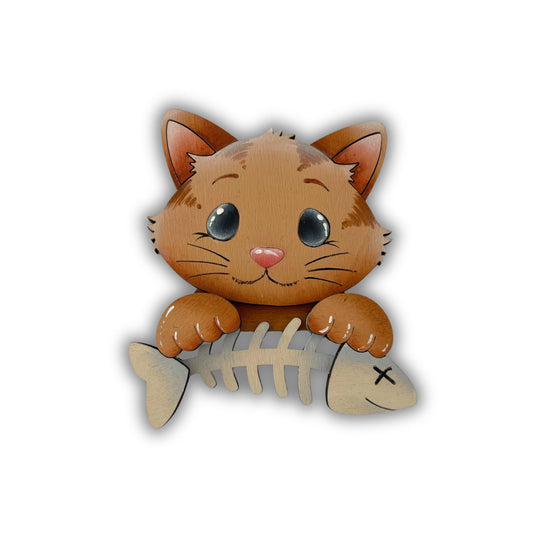 Gatto con lisca pesce o gomitolo Out of the Wood
