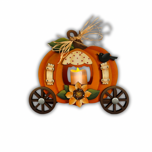 Pumking carriage tea light Out of the Wood