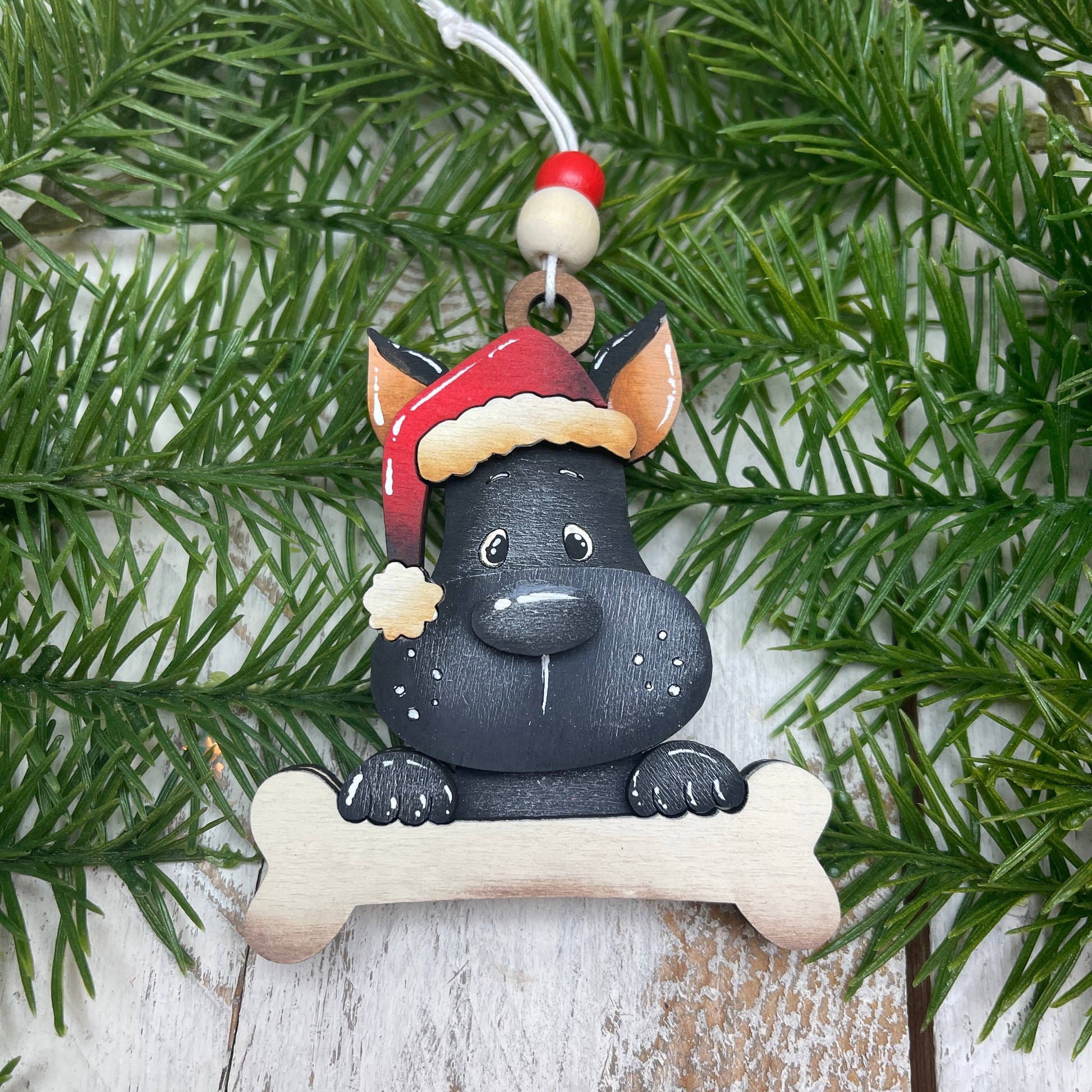 Dog Christmas Ornament Out of the Wood