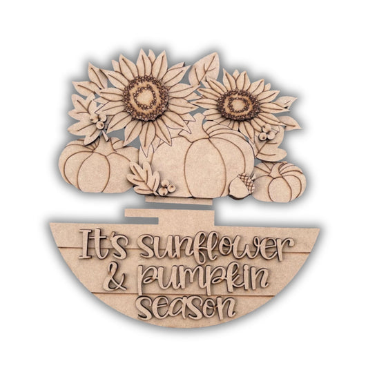 Fuoriporta banner intercambiabile  con girasoli e zucche Out of the Wood