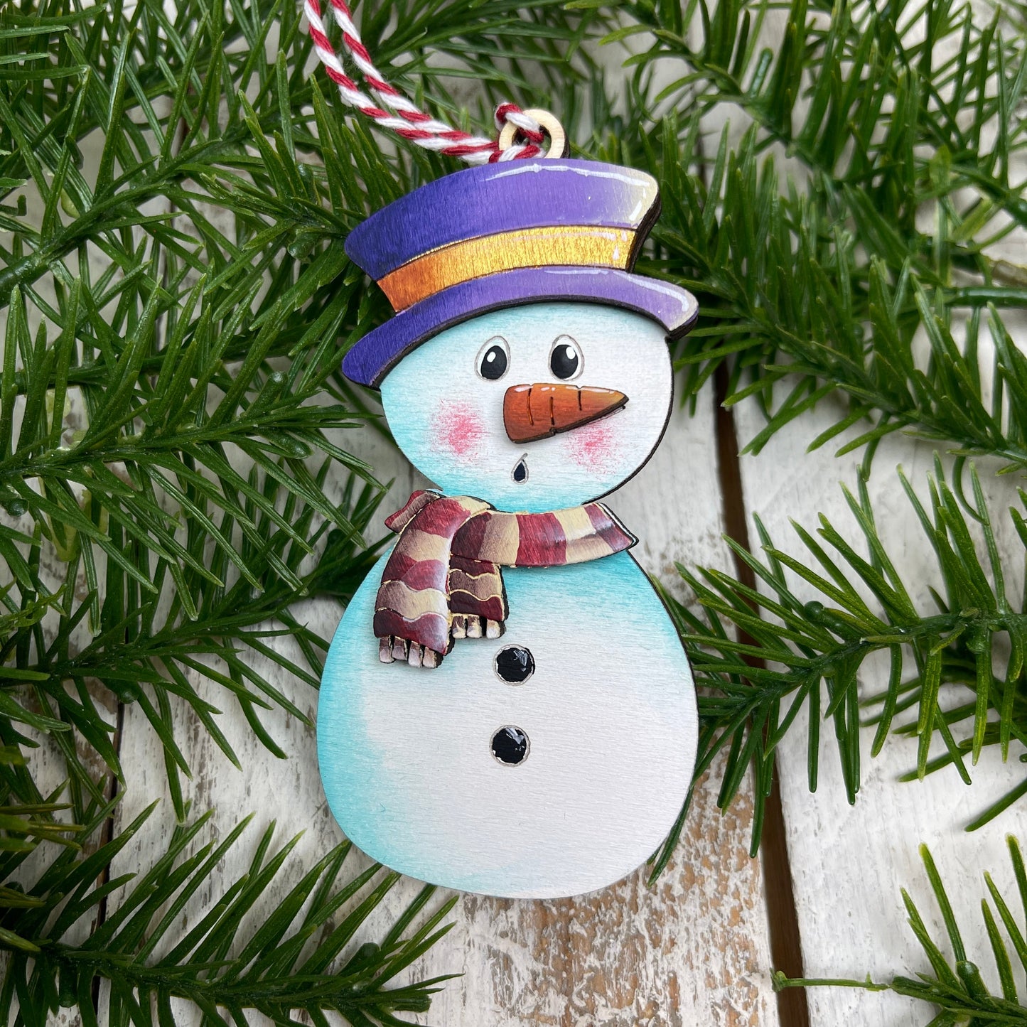 Ornament Snowman natalizi 2 Out of the Wood