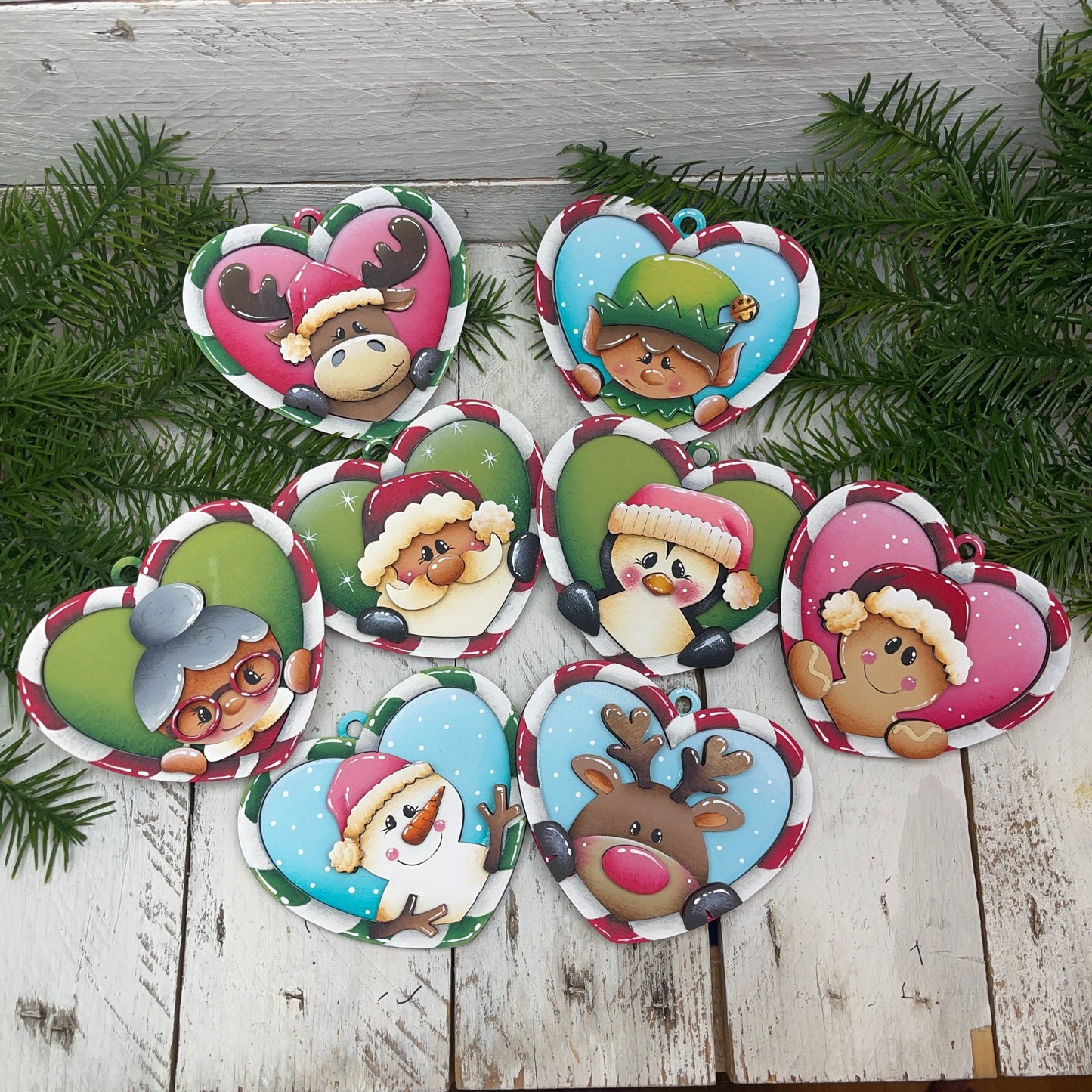 Kit candy cane cuore ornament Out of the Wood