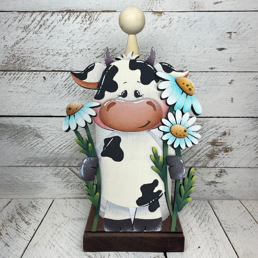 Sagoma mucca con fiori per portascottex Out of the Wood