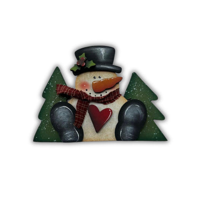 Santa & snowman sitting Out of the Wood