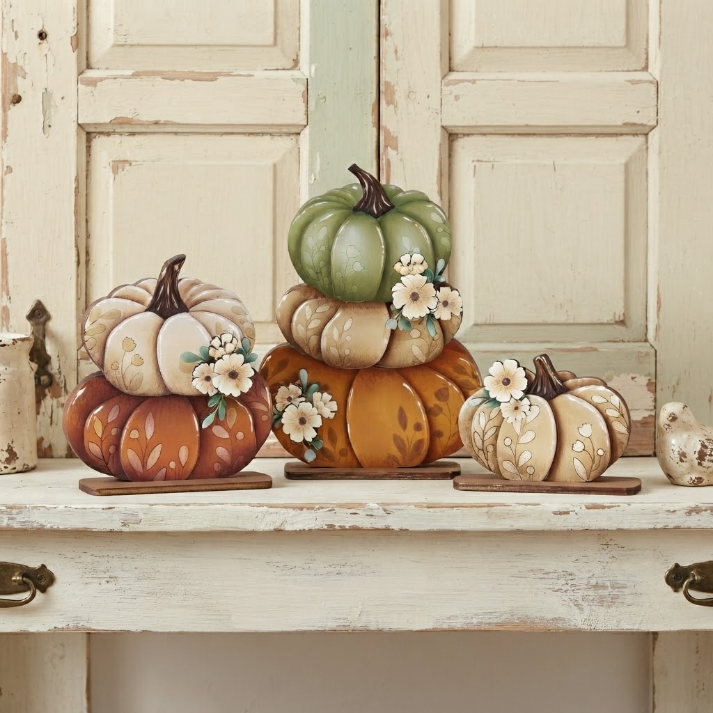 Set zucche decor con piedistallo Out of the Wood
