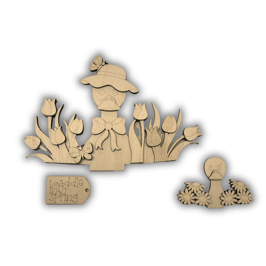 Pannello intercambiabile con oca  e tulipani Out of the Wood