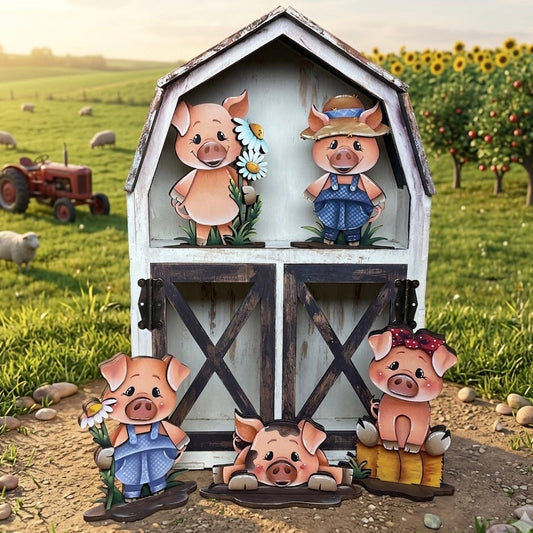 Maiali primaverili con piedistallo Out of the Wood