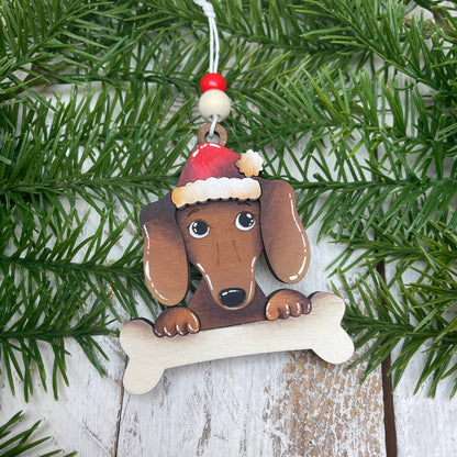 Dog Christmas Ornament Out of the Wood