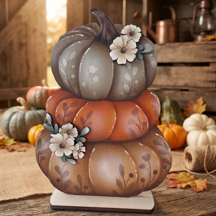 Sagoma tre zucche decor Out of the Wood
