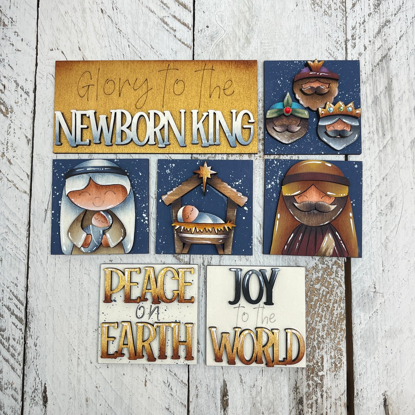 Set nativita inserti quadrati piccoli  6x6 Out of the Wood