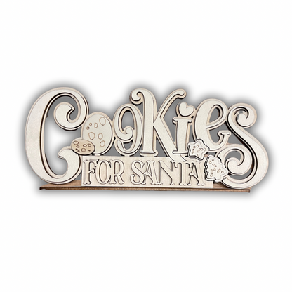 Scritta Cookies for santa Out of the Wood