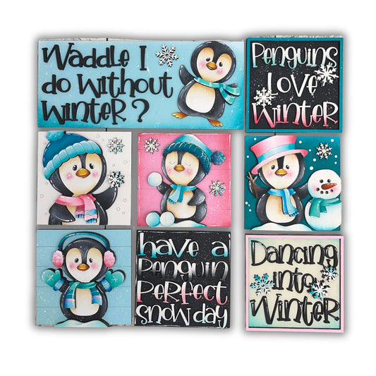 Set pinguini inserto quadrati grandi 10x10 Out of the Wood