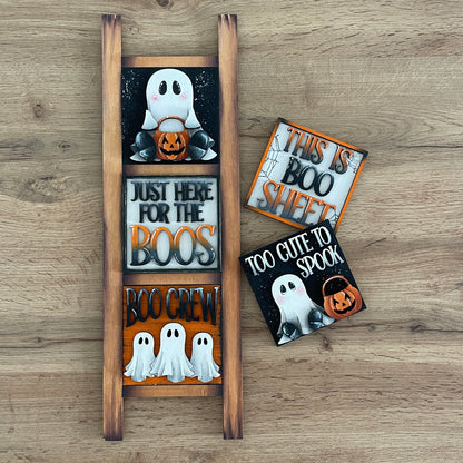 Set fantasmi Halloween inserti quadrati grandi 10x10 Out of the Wood