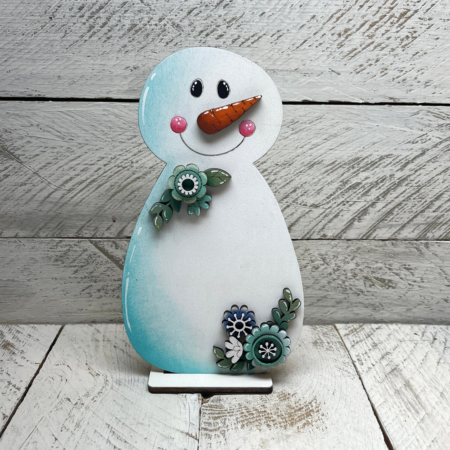 Winter Snowman floreal Out of the Wood